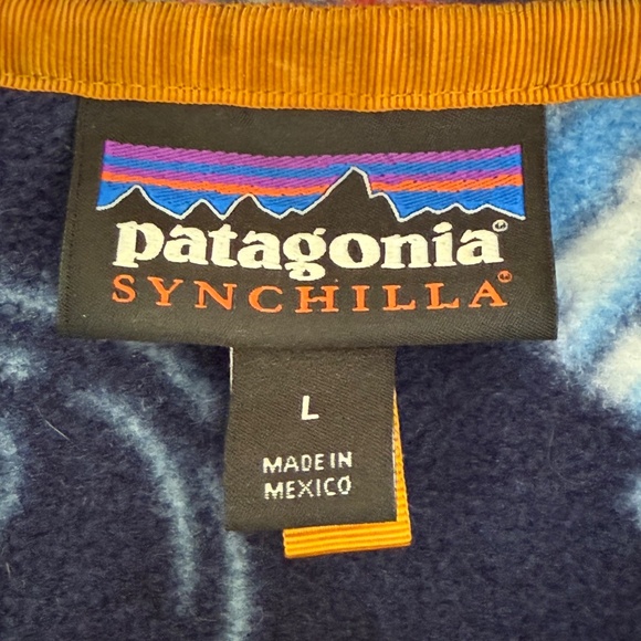 Patagonia Synchilla Snap-T Fleece Pullover Aloha Rickshaw Print‎ Size Large - Picture 3 of 7